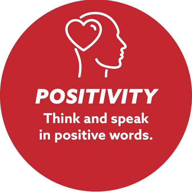 Positivity: Think and speak in positive words